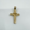 Vintage 9ct Gold CZ Christian Cross Pendant / Charm 375