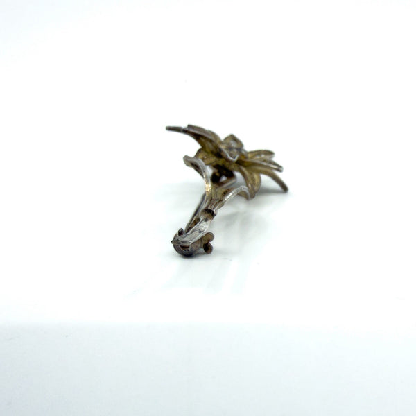 Vintage Silver Filigree Flower Brooch 925
