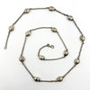 Vintage Sterling Silver Unusal Fancy Link Pebble 28.5" Necklace / Chain 925