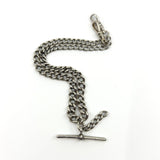 Antique Edwardian Sterling Silver 13.8" Albert Chain & T-Bar Pendant 925 (1901)