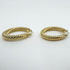 Large Vintage Chunky Twisted 9ct Gold Hoop Earrings 1991 