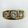 Chunky Vintage 9ct Gold 1.30ct Starburst Diamond Trilogy Ring Gypsy Band Size U