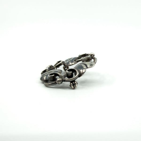 Vintage Sterling Silver Floral Brooch 925