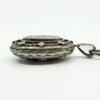 Large Antique Victorian Sterling Silver Reversible Locket & 18.5" Book Chain 925