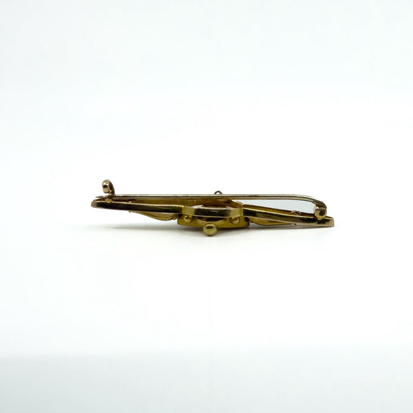 Antique / Victorian Etruscan Revival 15ct Gold Old Cut Diamond Brooch 585