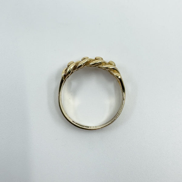 Vintage 9ct Gold Single Row Keeper Ring 375 Size L (London 1979)