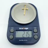 Vintage 9ct Gold Diamond Cut Christian Cross Pendant / Charm 375 Reversible 3d