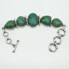 Chunky Turquoise Bracelet with T-Bar & Adjustable Hoops in Sterling Silver 925 