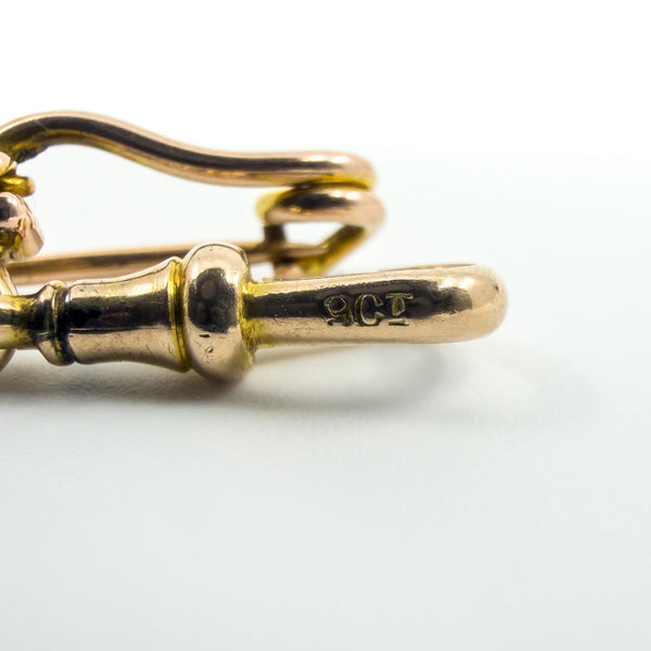 Antique 9ct Rose Gold Brooch & Dog Clip Connector Extender / Pendant / Charm 375