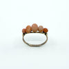 Antique 9ct Gold 5 Stone Natural Coral Ring 375 Size O - P