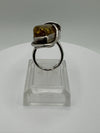 Unusual Modernist Heavy Baltic Amber Ring in Sterling Silver 925 Size L M 14g