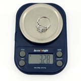 Chunky 9ct White Gold 2.30ct CZ Trilogy Engagment Ring 375 Size J