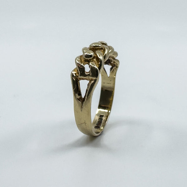 Vintage 9ct Gold Single Row Keeper Ring 375 Size L (London 1979)