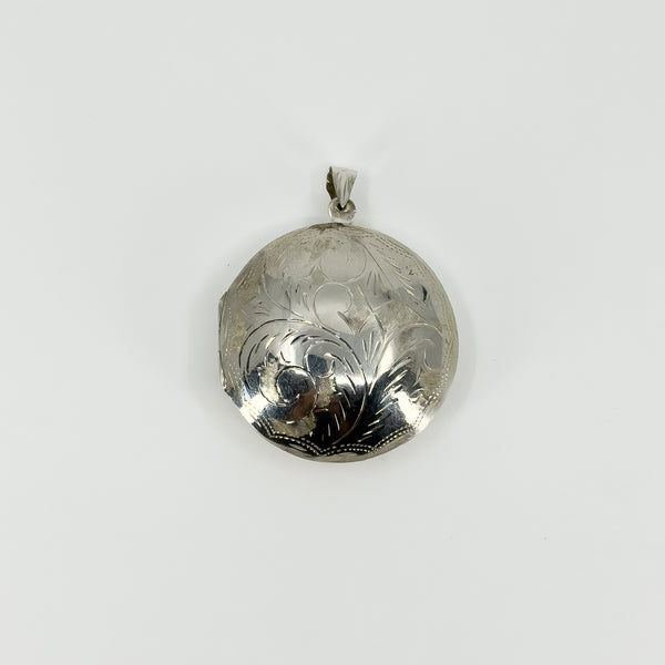 Vintage Sterling Silver Large Chunky Round Photo Locket 925 