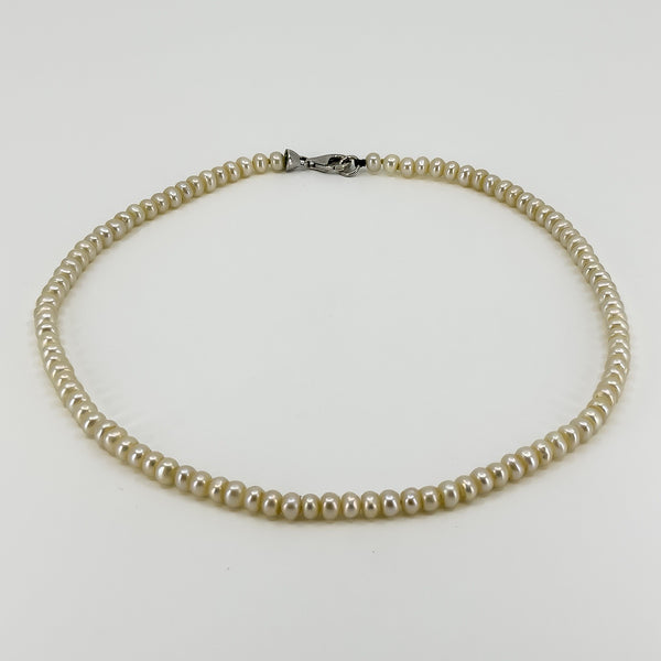 Sterling Silver White Freshwater Pearl 16" Necklace