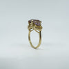 Chunky 9ct Gold 4ct Amethyst Trilogy Ring Size N Engagement Stacking 