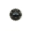 Large Vintage Sterling Silver Filigree Hematite Brooch 925