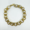 Vintage 9ct Gold Chunky Fancy Links 8” Bracelet 375 (London 1974) 14g 