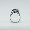 Vintage Sterling Silver 3.60ct Blue Topaz Solitaire Ring 925 Size N 1/2