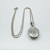 Vintage Sterling Silver Puffy Oval Photo Locket & 18” Chain 925