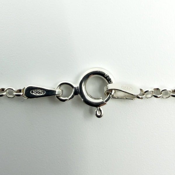 Vintage Sterling Silver St. Christopher Ingot Pendant & "18 Chain / Necklace 925