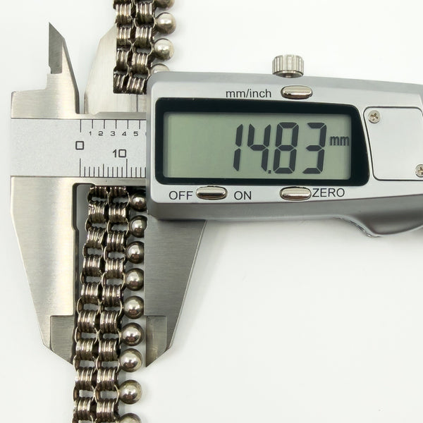 Large Antique Victorian Sterling Silver Reversible Locket & 18.5" Book Chain 925