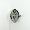 Vintage Sterling Silver Amethyst Oval Rose & Vine Brooch 925