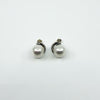 New & Unworn Chunky Sterling Silver White Pearl & CZ Stud Earrings 925