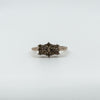 New Cognac Diamond Boat Ring Rose Gold Vermeil overlay in Sterling Silver