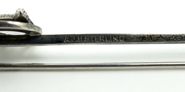 Antique Sterling Silver Fox & Horseshoe Bar Brooch 925
