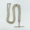 Vintage Sterling Silver 18” Belcher Chain & T-Bar Pendant 925