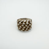 Chunky Vintage 5 Row Keeper Ring in Sterling Silver Size W - X Unisex Heavy 15g