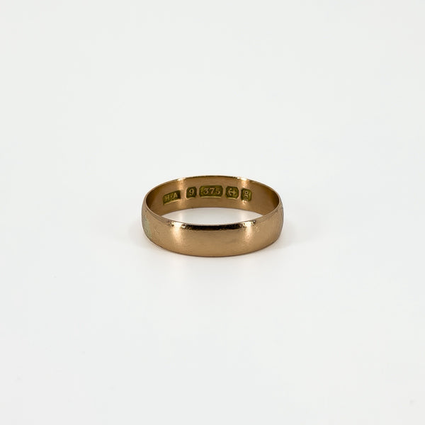 Antique Edwardian 9ct Rose Gold Full Band / Ring 375 Size O - P  (Birm 1906)