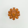 Huge Rose Gold on Silver Peach Moonstones Cluster Ring Size N  