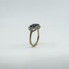 Vintage 9ct Gold 1.14ct Diamond & Sapphire Trilogy Ring Size K - L (London 1989)