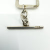 Vintage Sterling Silver Hammered Squares 17” Necklace / Chain & T-Bar Toggle 925