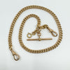 Vintage 9ct Rose Gold 16” Albert Chain Necklace Double Dog Clip T-Bar Charm 39g 