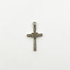Sterling Silver CZ Christian Cross & Heart Pendant / Charm 925