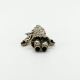 Large Chunky Sterling Silver Vintage Articulated Rag Doll Gem Set Pendant 925