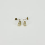 Vintage 9ct Gold Pearl Drop Earrings 375