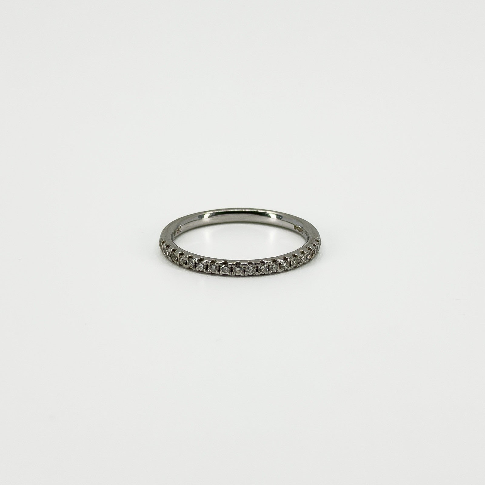 Skinny Platinum 0.28ct Diamond Eternity Band / Ring 950 Size P - Q