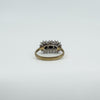 Vintage 9ct Gold 1.14ct Diamond & Sapphire Trilogy Ring Size K - L (London 1989)