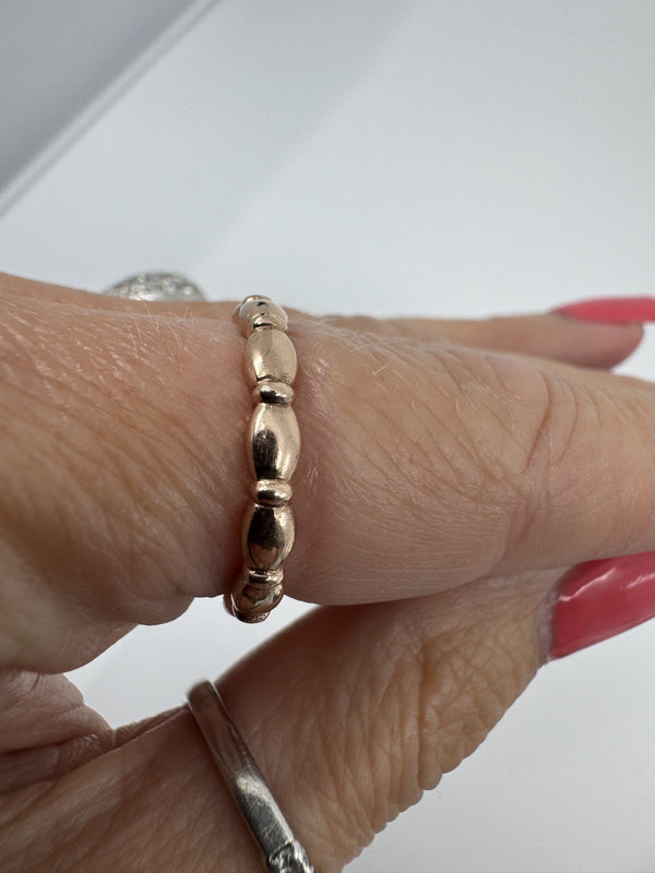 9ct Rose Gold Oval Links Full Band / Ring 375 Size N (London 2015)