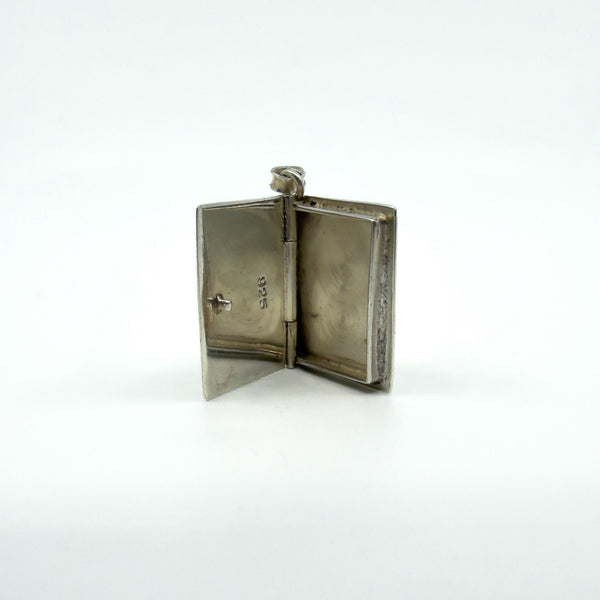 Vintage Sterling Silver Engraved Secret Locket Photo Book 925