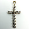9ct White & Yellow Gold Diamond Christian Cross Pendant 375