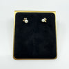 Vintage 9ct Gold Cultured Pearl & Diamond Stud Earrings 375 (1985)