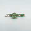 Chunky Vintage 9ct Gold Green Chrysoprase Christian Cross Pendant / Charm 375