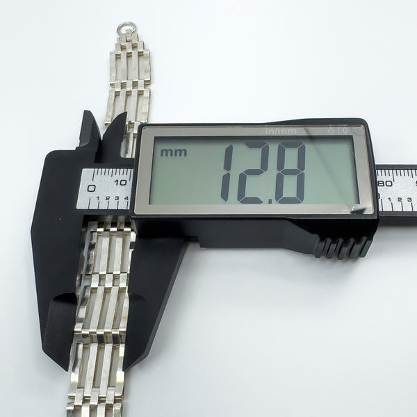 Vintage Sterling Silver 4 Bar Gate 7” Bracelet & Heart Padlock 925 (London 1978)