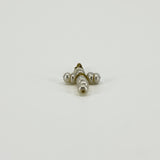 Tiny Vintage 9ct Gold Freshwater Pearl Christian Cross Pendant / Charm 375