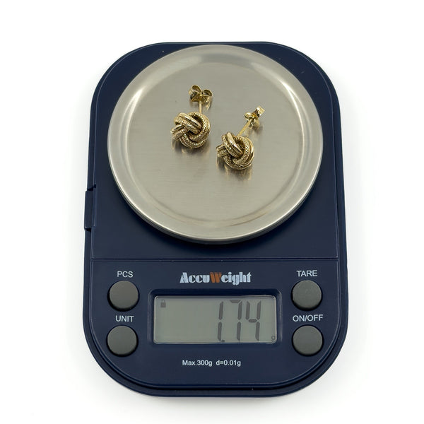 Vintage Chunky 9ct Gold Knotted Stud Earrings 375